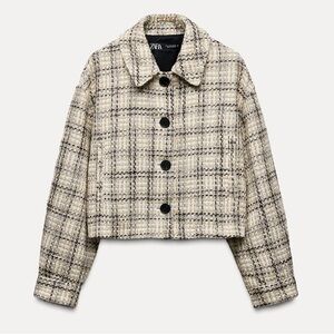 NEVER USED BEFORE Zara Black and White Blazer Tailored Plaid Jacket